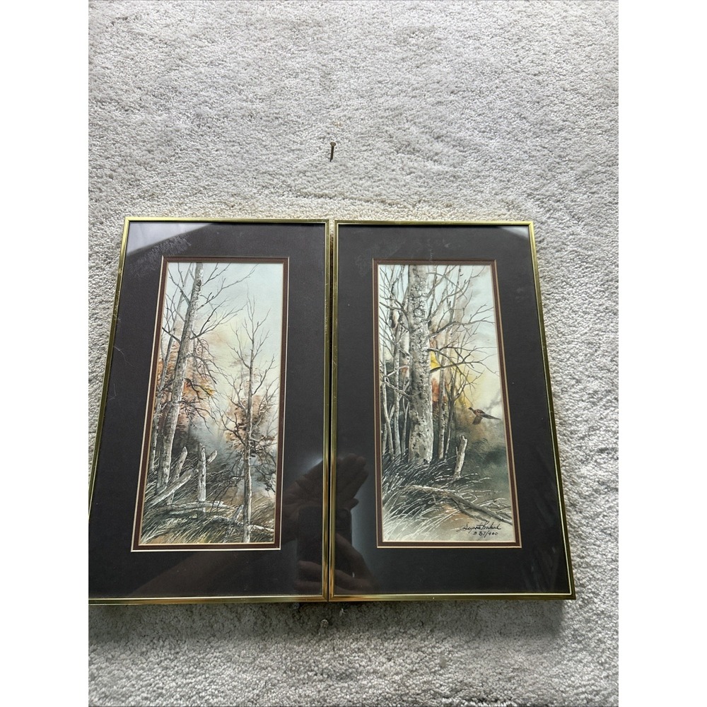 Vintage‎ Limited Edition 2 Signed Supote Krikul Prints Wildlife 14x8 87/400